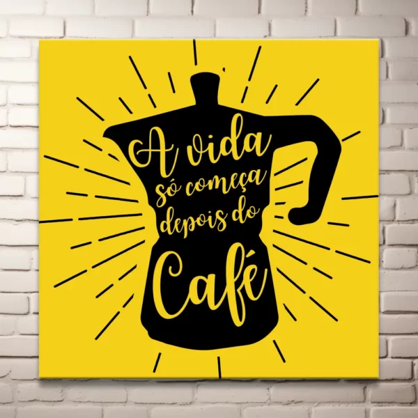 Plaquinha em MDF - A vida só começa depois do café - Imagem 2