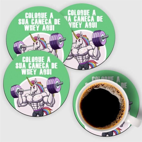 Kit com 4 porta copos –  Coloca a sua caneca de Whey aqui - Imagem 4