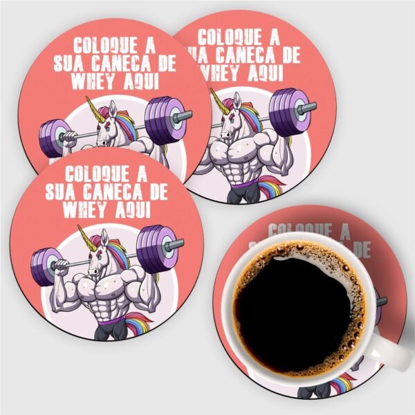 Kit com 4 porta copos –  Coloca a sua caneca de Whey aqui - Imagem 2