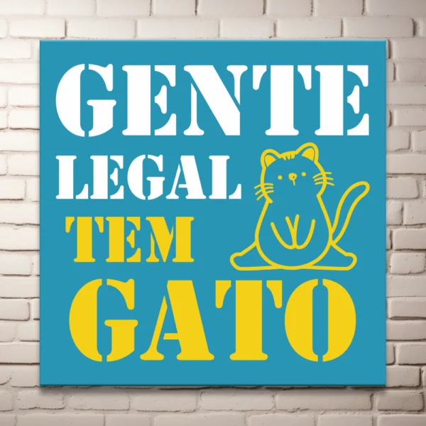 Plaquinha em MDF - Gente legal tem gato - Imagem 2