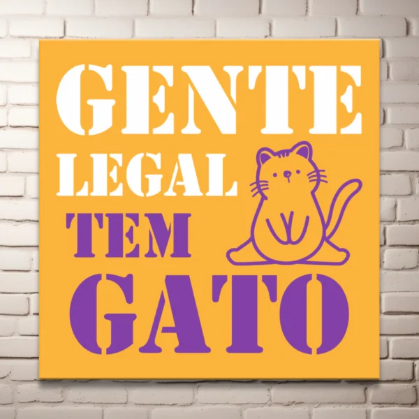 Plaquinha em MDF - Gente legal tem gato - Imagem 3