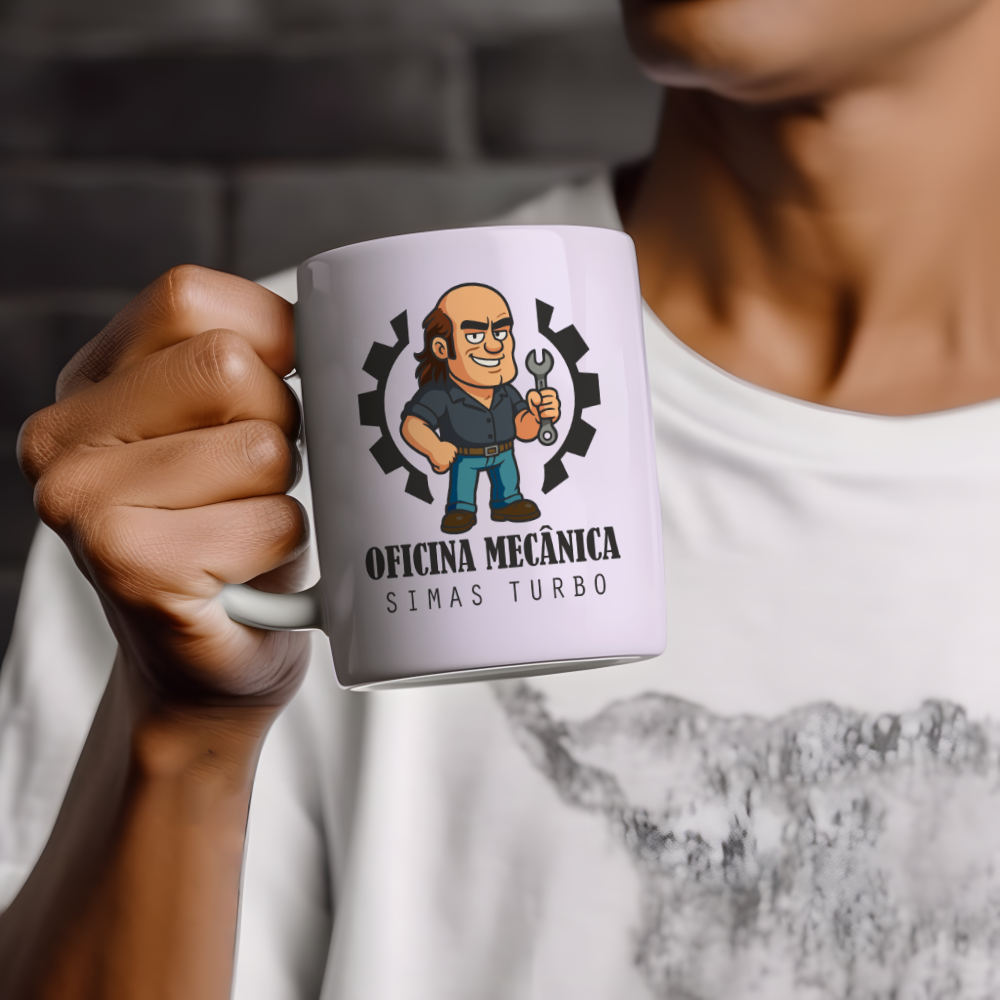 Caneca de Porcelana - Oficina Mecânica Simas Turbo - Imagem 2