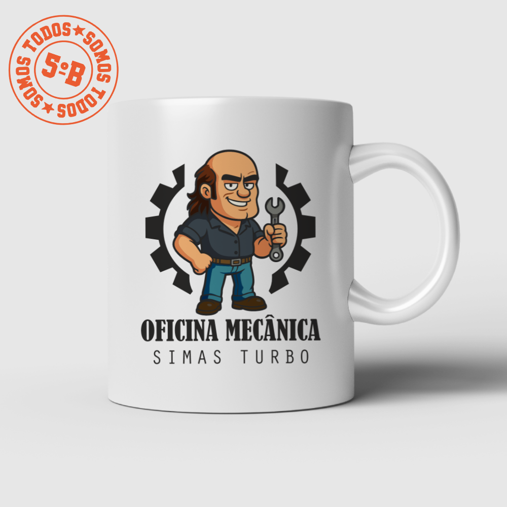 Caneca de Porcelana - Oficina Mecânica Simas Turbo