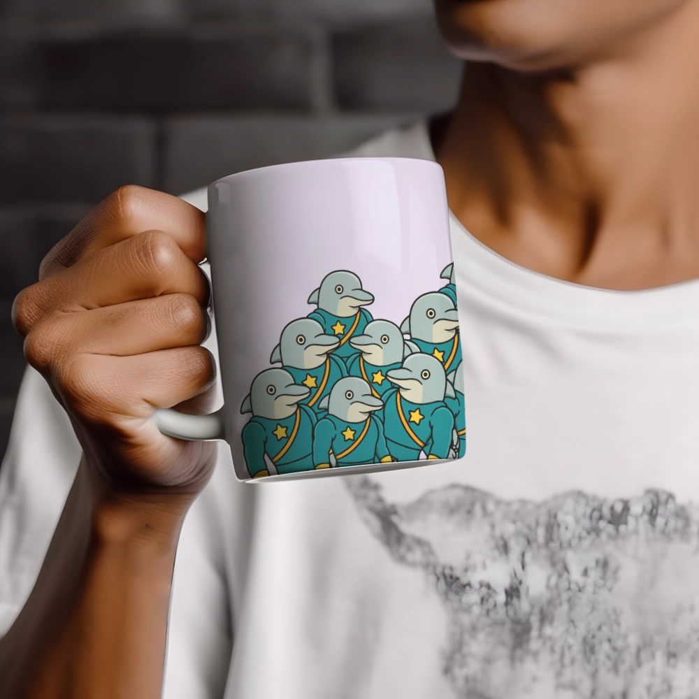 Caneca de Porcelana – Tropa de Delfinoides - Imagem 2