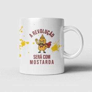 Caneca de Porcelana – Pombo Clóvis: A Revolução Será com Mostarda