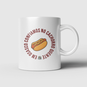 Caneca de Porcelana Pombo Clóvis – Em Osasco Confiamos no Cachorro-Quente